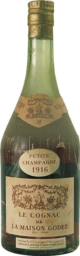 Godet Millesime Petite Champagne Cognac 1914 Vintage - Bottle No. 000045 - Rue Pinard