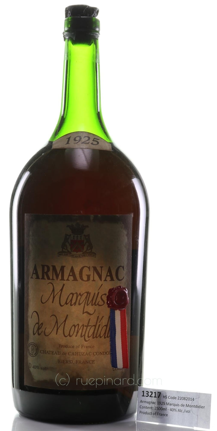 1925 Marquis de Montdidier Armagnac Aged in Oak Casks - Rue Pinard