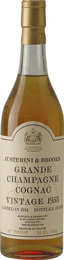 Justerini & Brooks 1953 Grande Champagne Cognac, Aged 1973