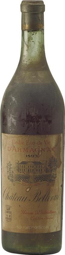 1893 Armagnac Château Bellevue, Union de Viticulteurs Eau de Vie - Rue Pinard