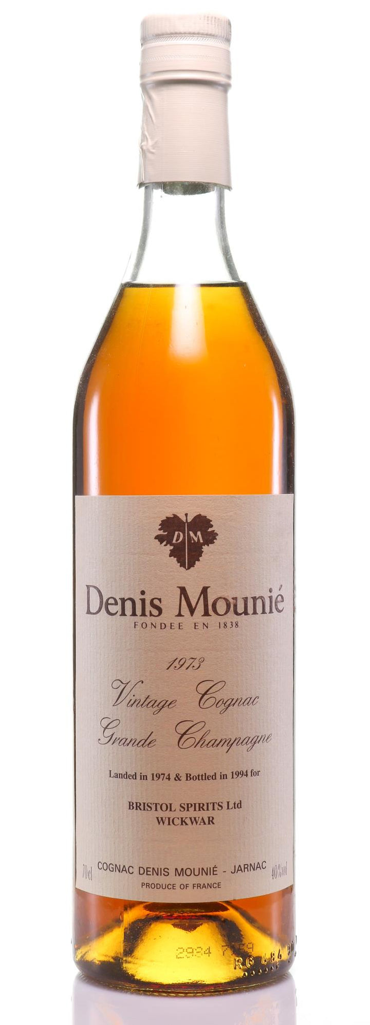 1973 Denis-Mounié Cognac Grande Champagne, Bottled 1994