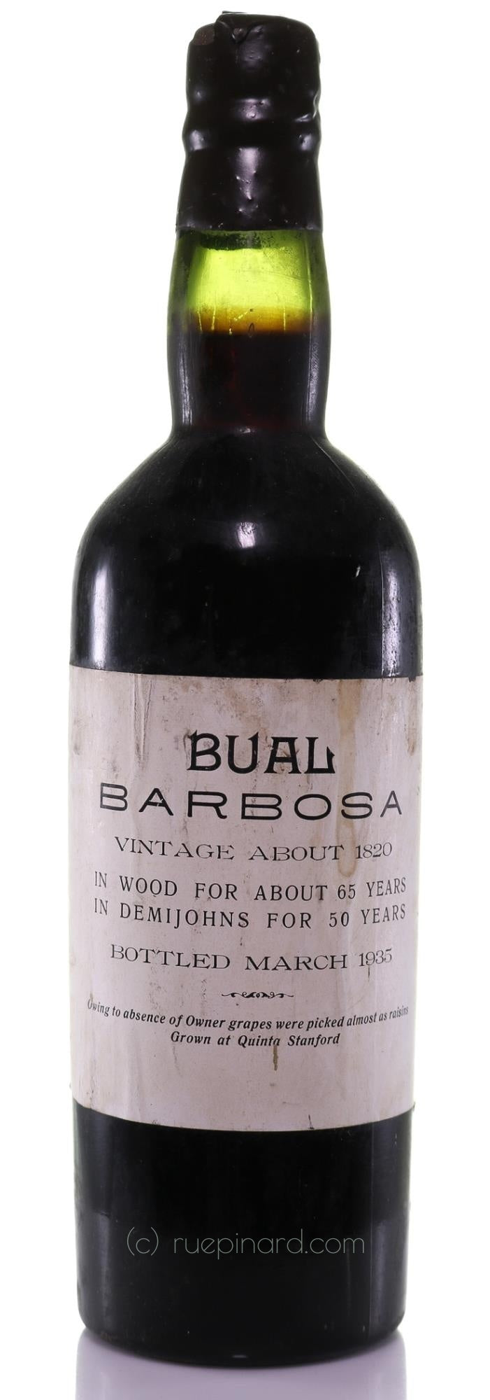 Bual Barbosa Madeira 1820 - Rue Pinard