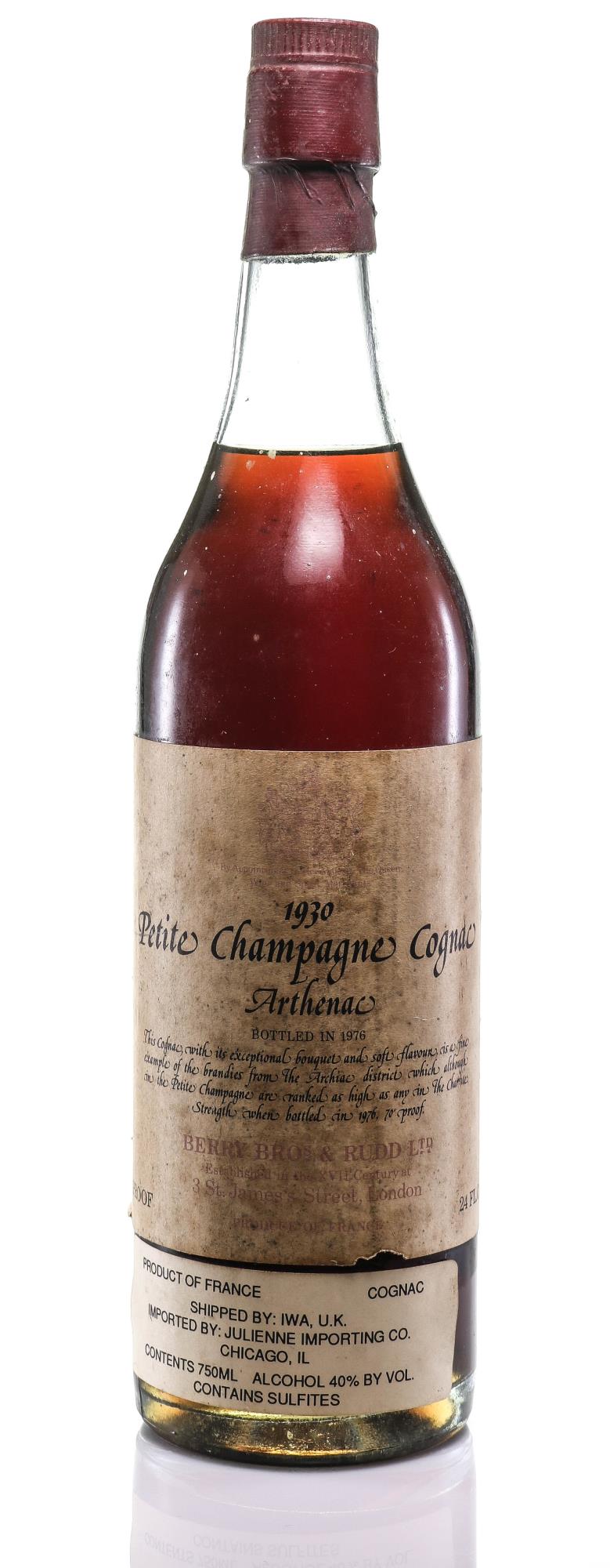 1930 Petite Champagne Cognac by Berry Brothers & Rudd