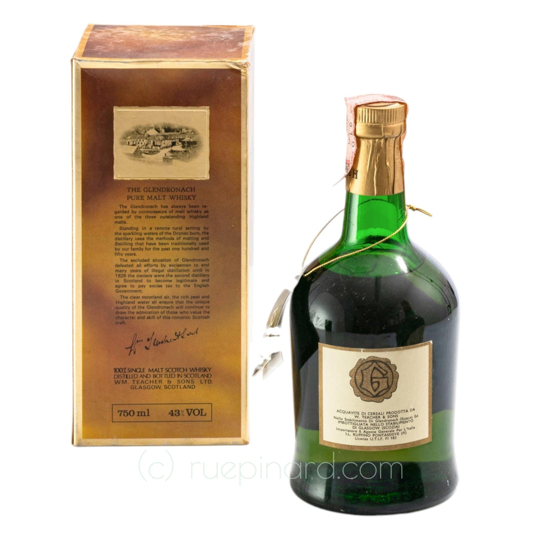 Glendronach 12-Year-NV - Teacher's Era Single Highland Malt Whisky OCB - Rue Pinard