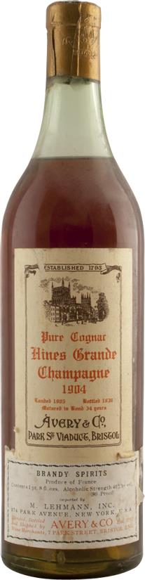 1904 Hine Grande Champagne Cognac - 34 Year Old In Bond