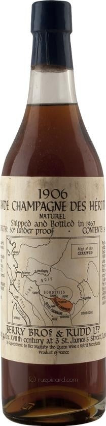 1906 Berry Brothers & Rudd Grande Champagne des Heritiers Cognac (Bottled 1967) - Rue Pinard